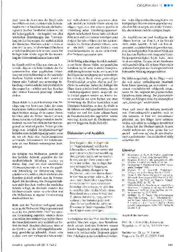 Vorschauseite 5: Schweigepflichtsverletzung durch Weitergabe psychiatrischer Atteste