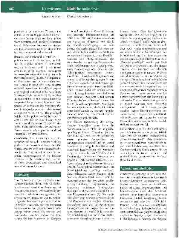 Vorschauseite 2: Die Darstellung der orotrachealen Intubation in der Fachliteratur