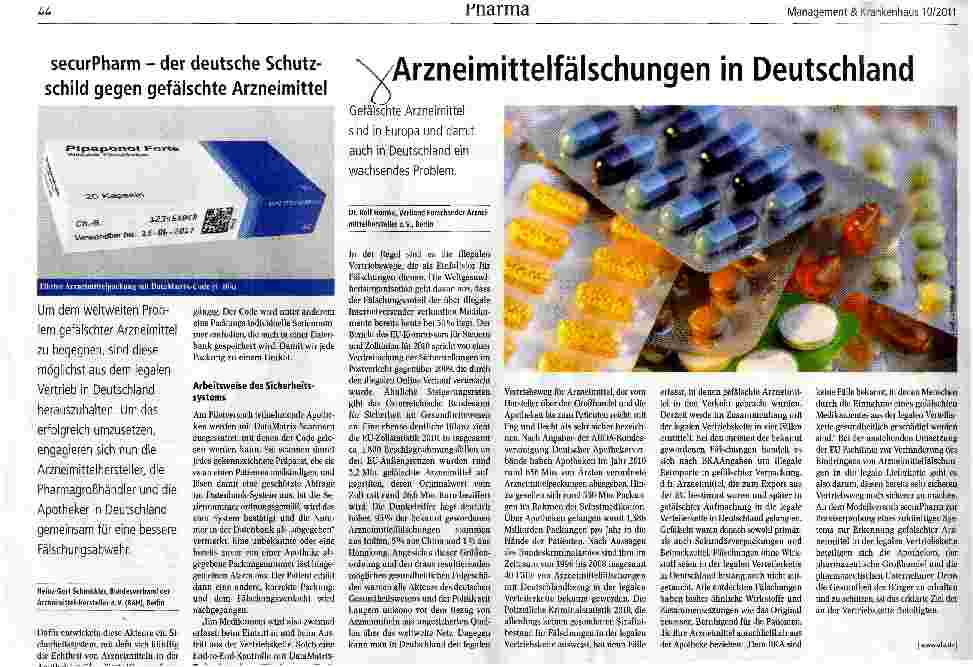 Vorschauseite 1: Arzneimittelfälschungen in Deutschland