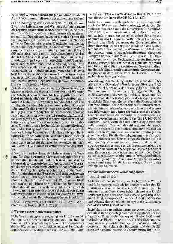 Vorschauseite 3: Das kirchliche Krankenhaus in der höchstrichterlichen Rechtsprechung (IV)