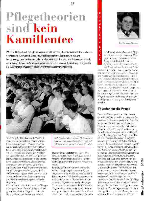 Vorschauseite 1: Pflegetheorien sind kein Kamillentee