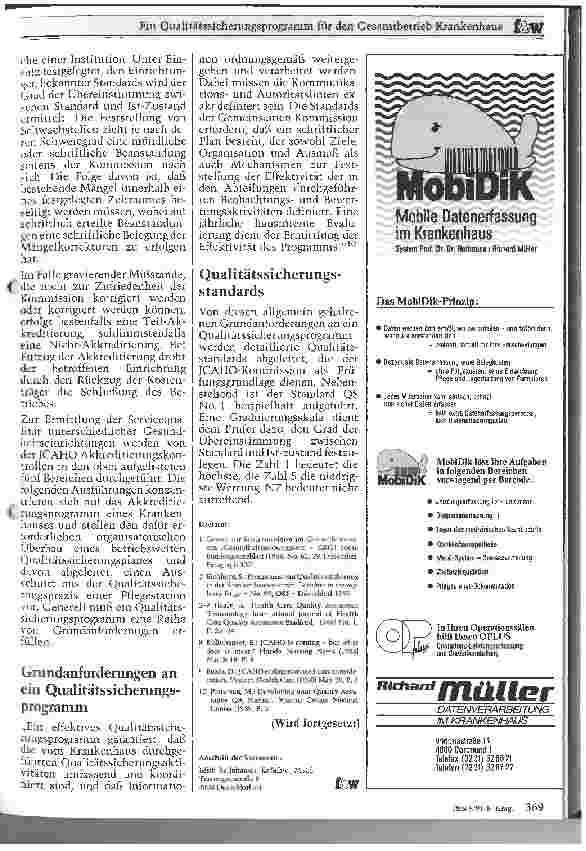 Vorschauseite 3: Ein Qualitätssicherungsprogramm für den Gesamtbetrieb Krankenhaus Dargestellt an einem Beispiel aus den USA