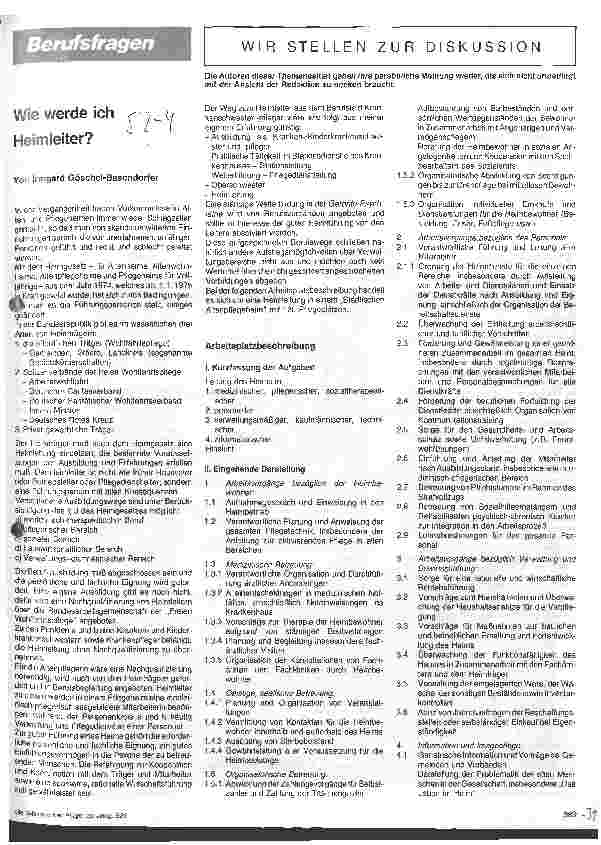 Vorschauseite 1: Wie werde ich Heimleiterin?