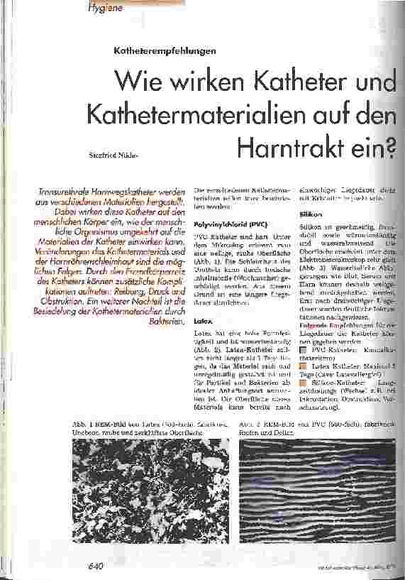 Vorschauseite 1: Wie wirken Katheter und Kathetermaterialien auf den Harntrakt ein?