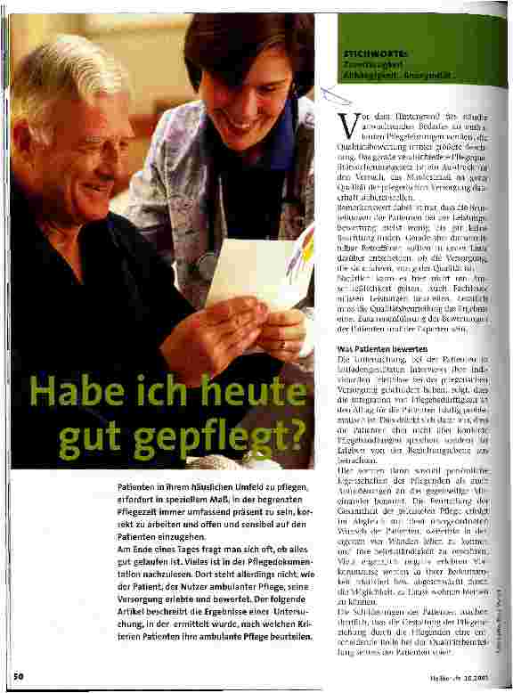 Vorschauseite 1: Habe ich heute gut gepflegt?