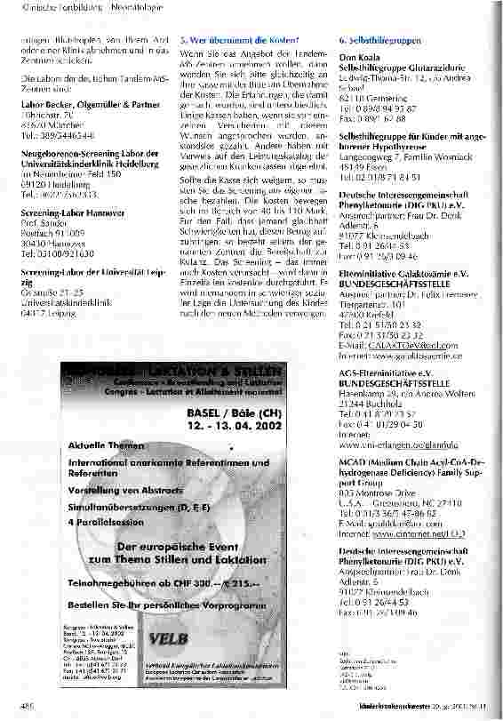 Vorschauseite 2: Neugeborenen-Screening