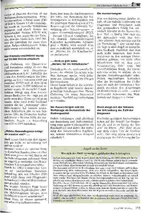 Vorschauseite 2: Die Codierung ist Aufgabe der Ärzte