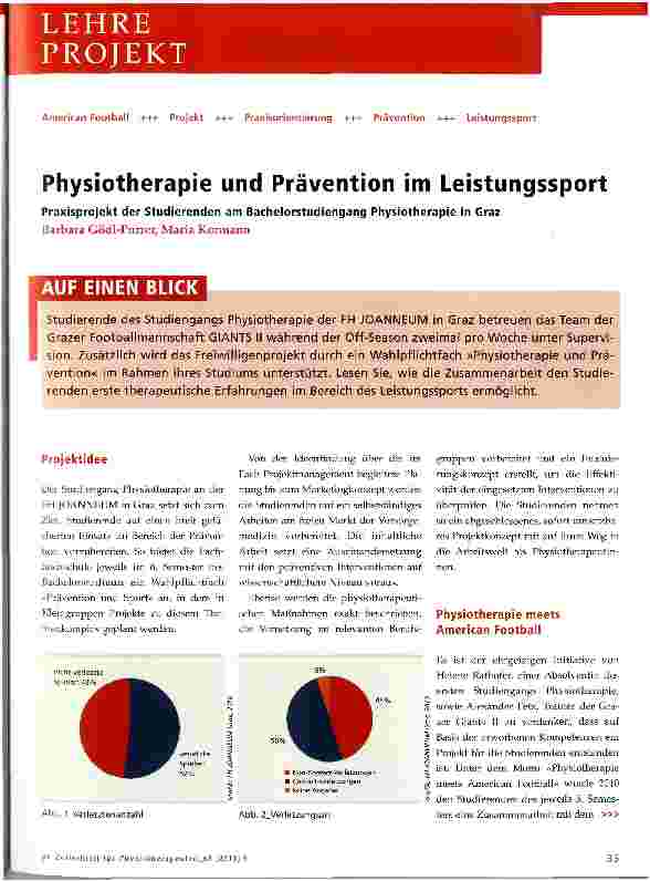 Vorschauseite 1: Physiotherapie und Prävention im Leistungssport