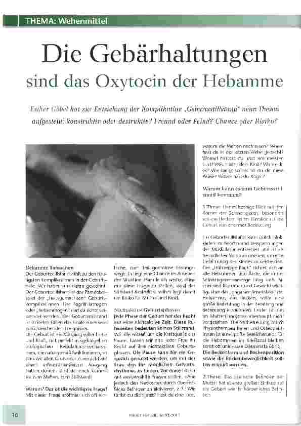 Vorschauseite 1: Die Gebärhaltungen sind das Oxytocin der Hebamme