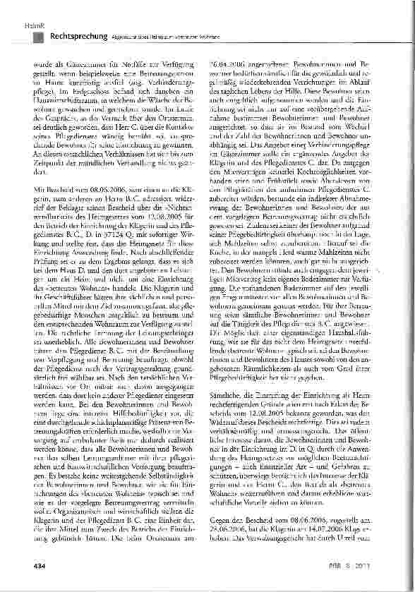 Vorschauseite 3: Abgrenzung eines Heims zum »betreuten Wohnen« HeimG § 1 Abs. 1 Satz 2 und Abs. 2 Satz 1