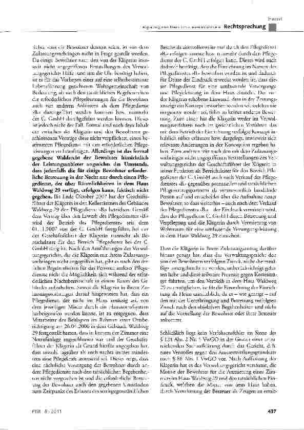 Vorschauseite 6: Abgrenzung eines Heims zum »betreuten Wohnen« HeimG § 1 Abs. 1 Satz 2 und Abs. 2 Satz 1