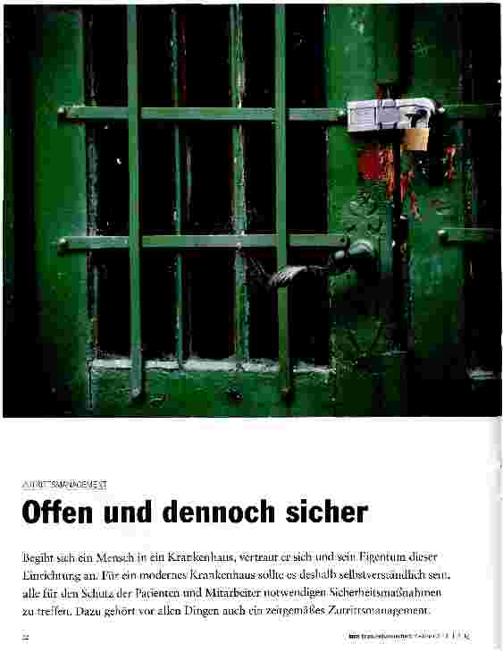 Vorschauseite 1: ZUTRiTTSMANAGEMENTOffen und dennoch sicher