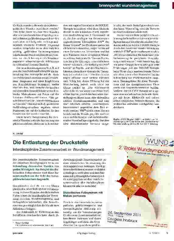 Vorschauseite 1: Die Entlastung der Druckstelle