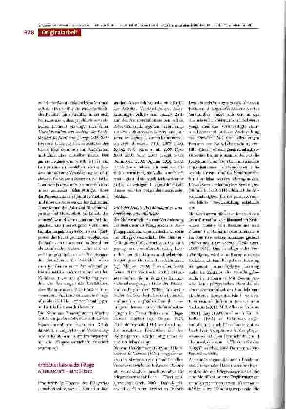 Vorschauseite 6: «Vom Interesse an vernünftigen Zuständen...» Bedeutung und konstitutive Elementeeiner kritischen Theorie der Pflegewissenschaft