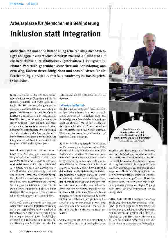 Vorschauseite 1: Inklusion statt Integration