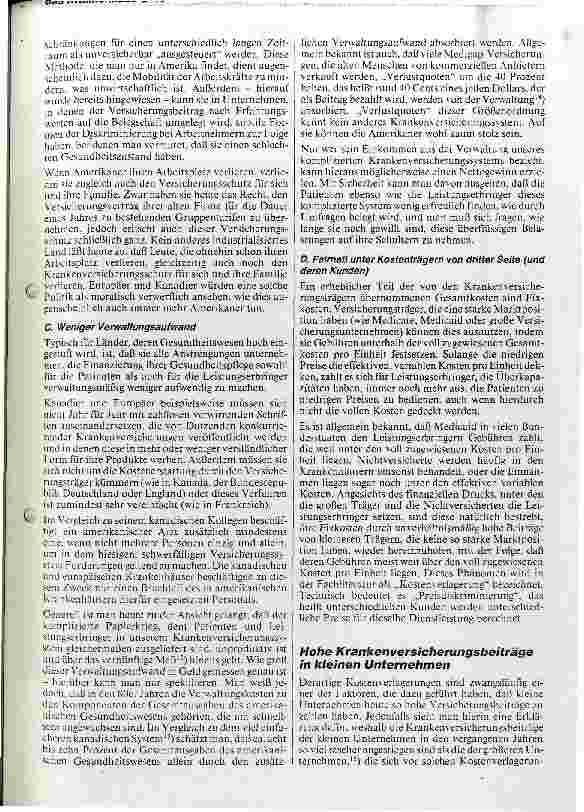 Vorschauseite 5: Vorzüge und Probleme des Gesundheitswesens in den USA