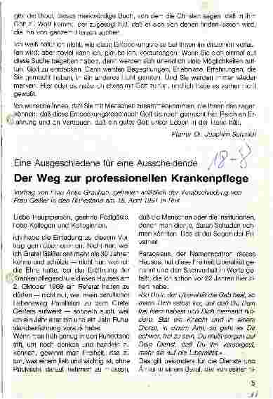 Vorschauseite 1: Der Weg zur professionellen Krankenpflege Eine Ausgeschiedene für eine Ausscheidende
