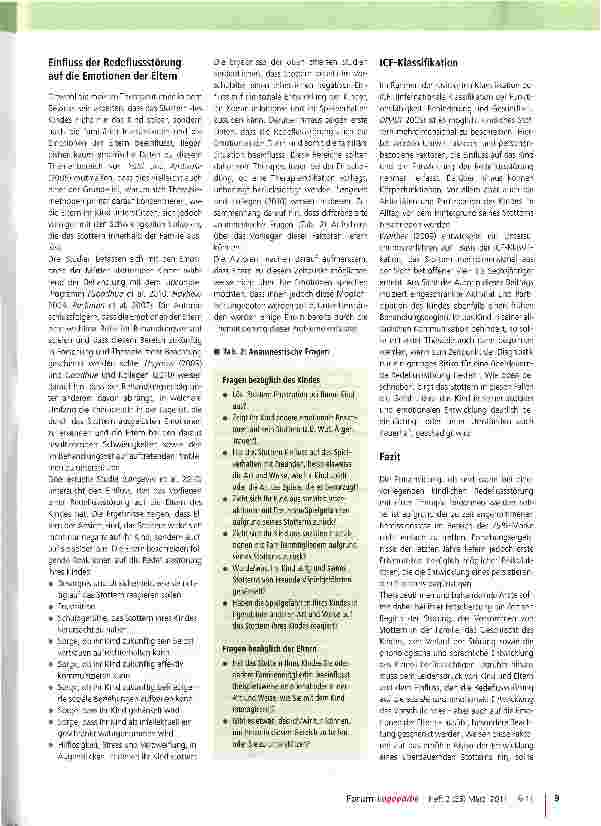 Vorschauseite 4: Frühkindliches Stottern: Abwarten oder sofort behandeln?Indikatoren für den Therapiebeginn auf der Basis von aktuellen Forschungsergebnissen