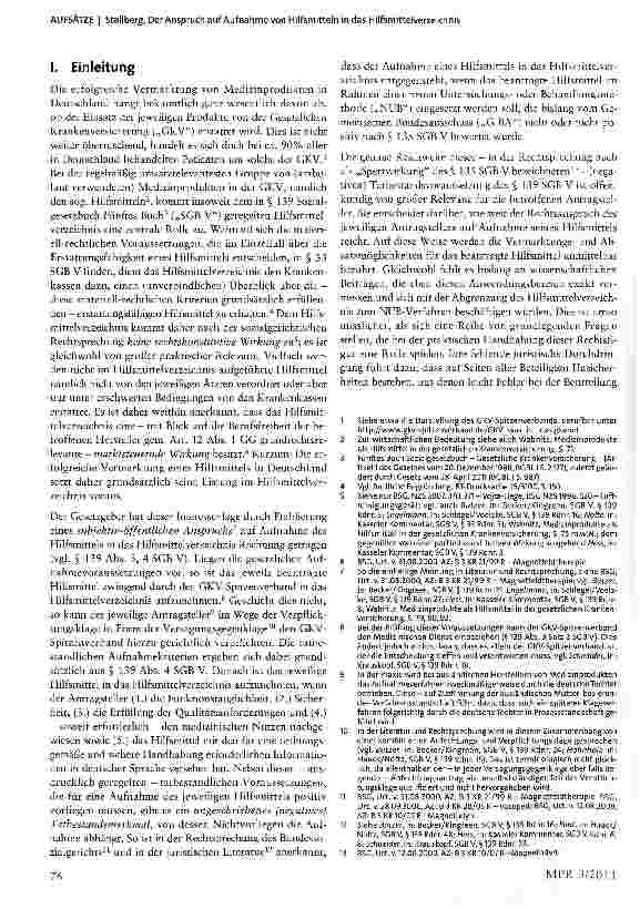 Vorschauseite 2: Der Anspruch auf Aufnahme von Hilfsmitteln in das Hilfsmittelverzeichnis-Verhältnis und Abgrenzung zum NUB Verfahren nach § 135 SGB V