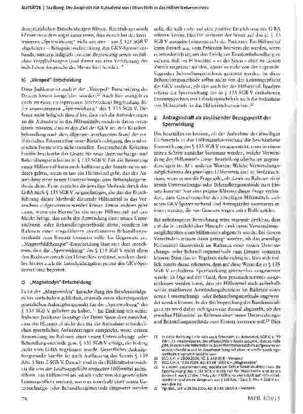 Vorschauseite 4: Der Anspruch auf Aufnahme von Hilfsmitteln in das Hilfsmittelverzeichnis-Verhältnis und Abgrenzung zum NUB Verfahren nach § 135 SGB V