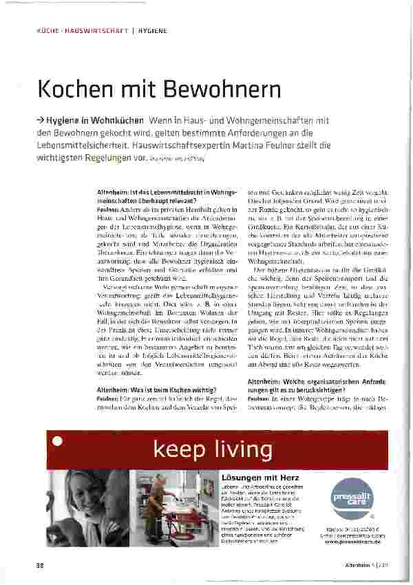 Vorschauseite 1: Kochen mit Bewohnern