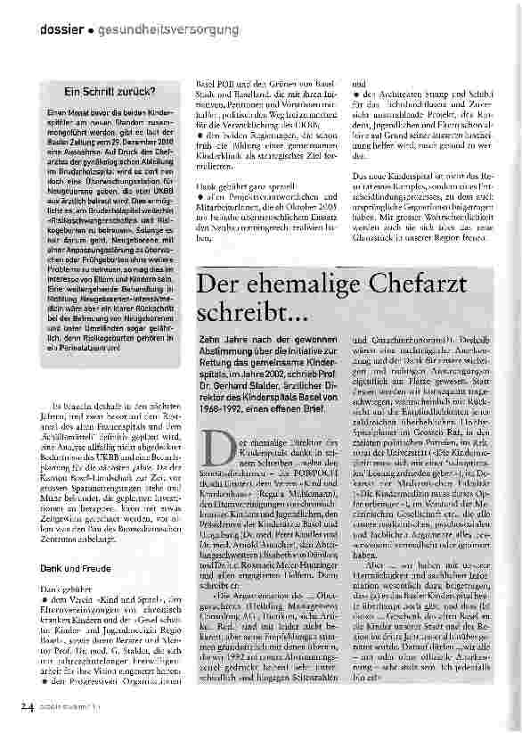 Vorschauseite 6: Neues Kinderspital beider Basel
