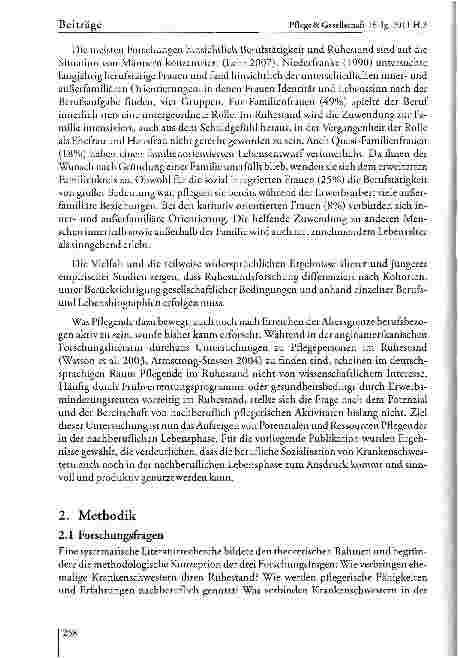 Vorschauseite 4: Der Einfluss langjähriger Berufserfahrung auf die nachberufliche Lebensphase bei Krankenschwestern — eine qualitativempirische Untersuchung