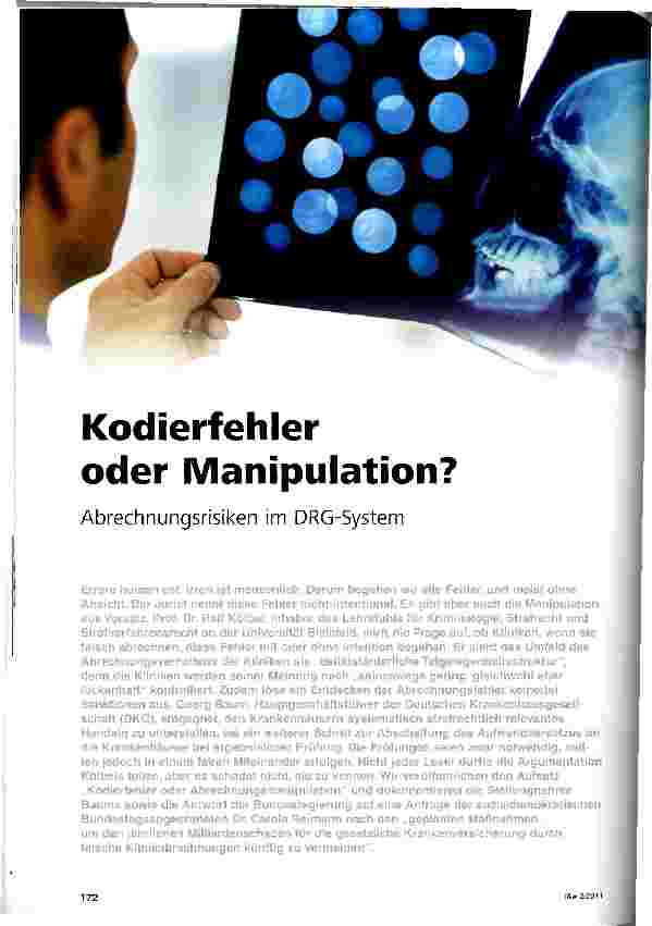 Vorschauseite 1: Kodierfehler oder Manipulation?
