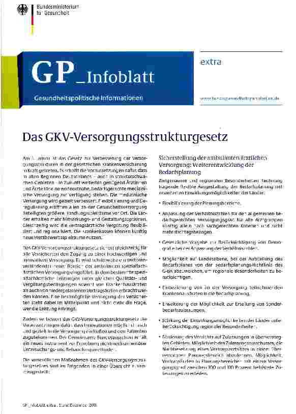 Vorschauseite 1: Das GKV-Versorgungsstrukturgesetz