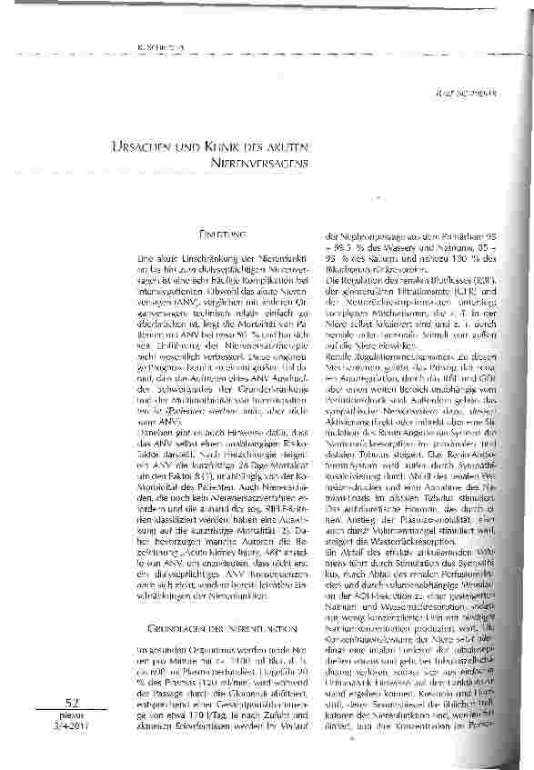 Vorschauseite 1: URSACHEN UND KLINIK DES AKUTEN NlERENVERSAGENS
