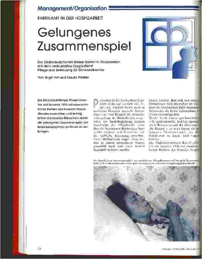 Vorschauseite 1: Gelungenes Zusammenspiel Ehrenamt in der Hospizarbeit