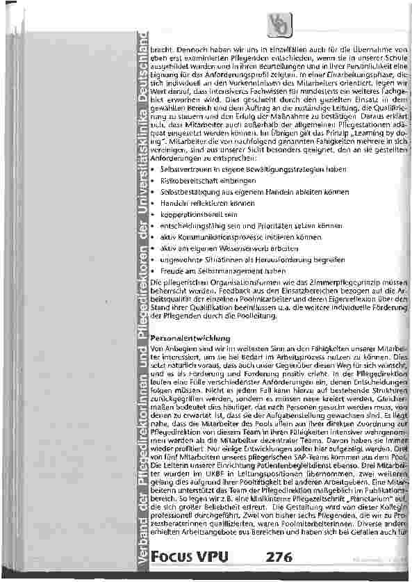 Vorschauseite 3: Der Springerpool im Universitätsklinikum Benjamin Franklin der Freien Universität Berlin Ein Erfahrungsbericht