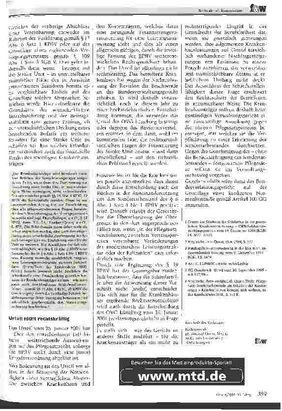 Vorschauseite 3: Die Stroke Unit im Streit Recht aktuell kommentiert