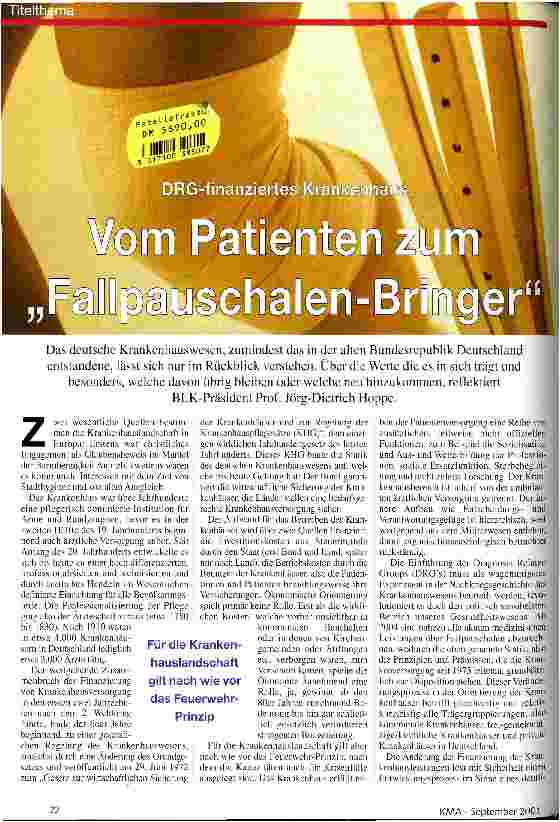 Vorschauseite 1: Vom Patienten zum Fallpauschalen-Bringer DRG-finanziertes Krankenhaus