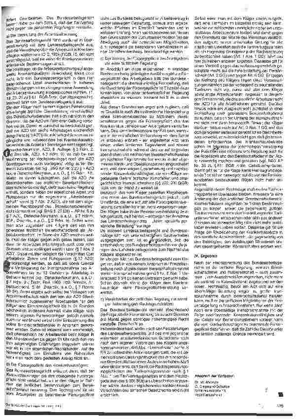 Vorschauseite 2: Höchstzahl zulässiger Bereitschaftsdienste