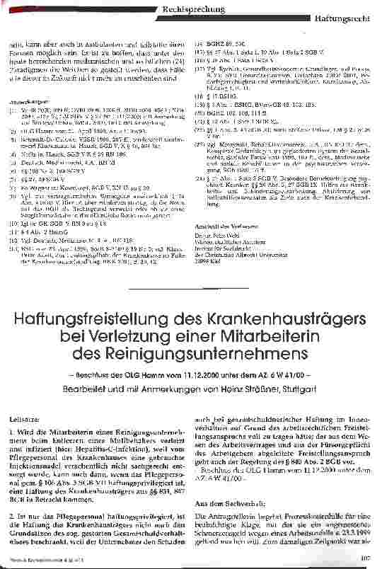 Vorschauseite 4: Privatrechtlicher Krankenhausvertrag bei sozialversicherungsrechtlich nicht erforderlicher Behandlung