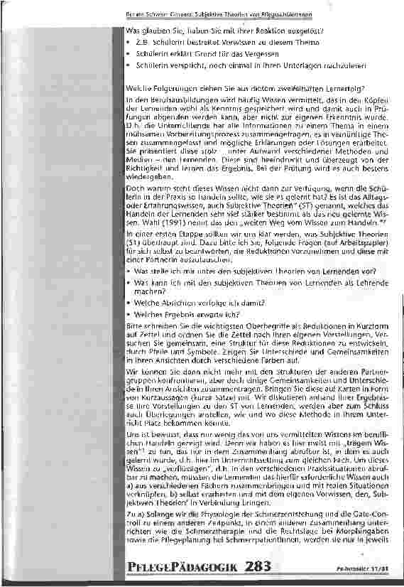 Vorschauseite 2: Subjektive Theorien von PflegeschülerInnen und ihre Bedeutung für die Lehrenden in Schule und Praxis