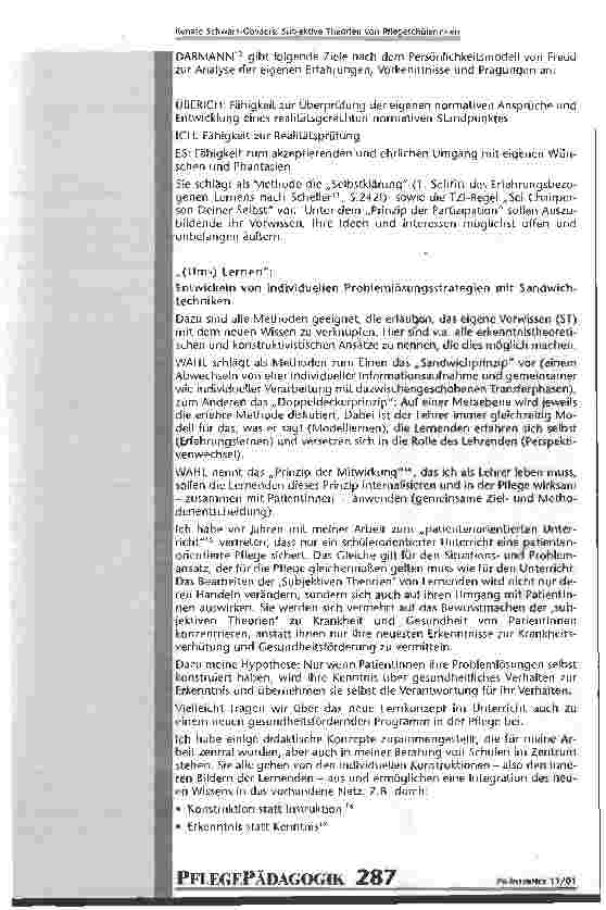 Vorschauseite 6: Subjektive Theorien von PflegeschülerInnen und ihre Bedeutung für die Lehrenden in Schule und Praxis