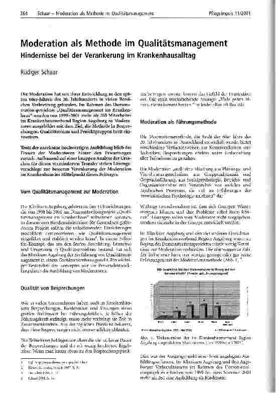 Vorschauseite 1: Moderation als Methode im Qualitätsmanagement Hindernisse bei der Verankerung im Krankenhausalltag