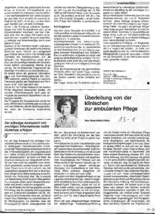 Vorschauseite 2: Zusammenarbeit zwischen Krankenhaus und Sozialstation