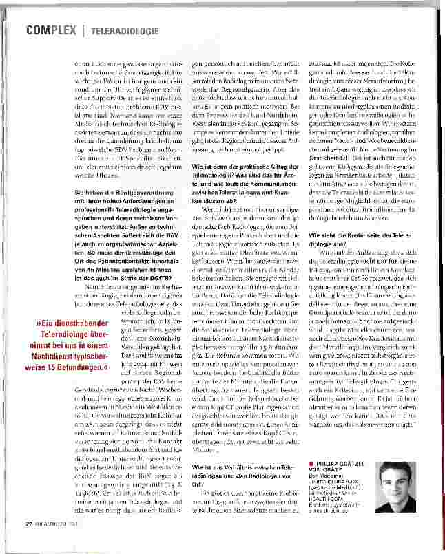 Vorschauseite 2: TELERADIOLOGIE RECHNET SICH