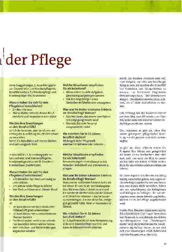 Vorschauseite 2: Pflege leben ist mehr als nur ein Überleben in der Pflege