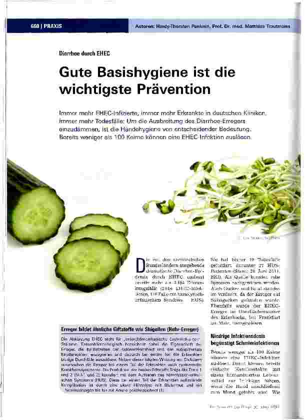 Vorschauseite 1: Gute Basishygiene ist die wichtigste Prävention