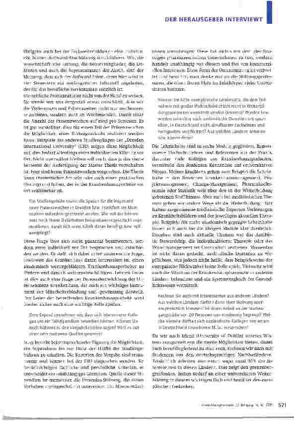 Vorschauseite 2: Masterstudiengang Krankenhauspharmazie -Interview mit Prof. Dr. Wolfgang Kämmerer