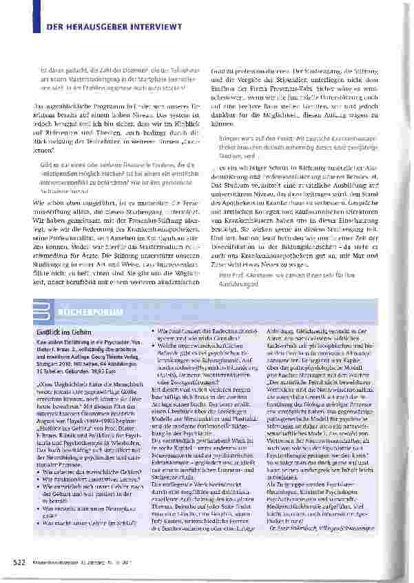 Vorschauseite 3: Masterstudiengang Krankenhauspharmazie -Interview mit Prof. Dr. Wolfgang Kämmerer