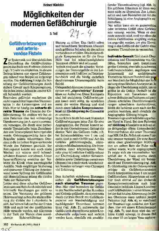 Vorschauseite 1: Möglichkeiten der modernen Gefäßchirurgie