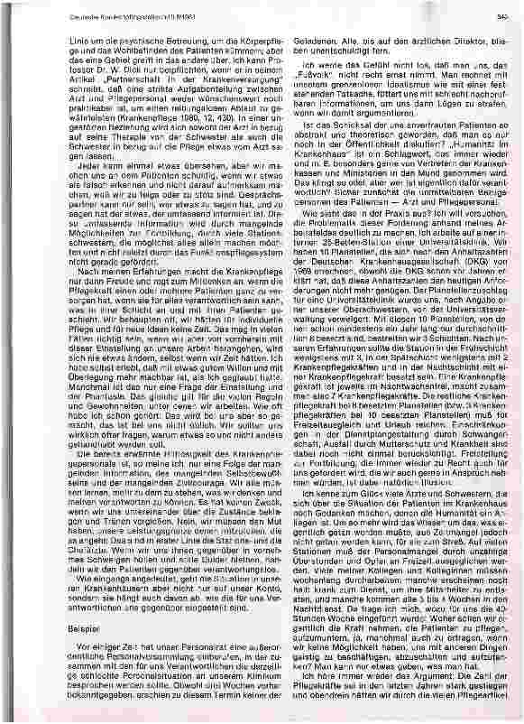Vorschauseite 2: Kritische Gedanken zum Alltag im Krankenhaus. Brief einer Krankenschwester