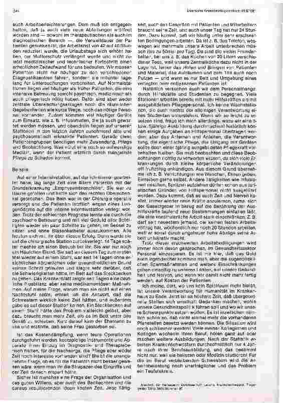 Vorschauseite 3: Kritische Gedanken zum Alltag im Krankenhaus. Brief einer Krankenschwester