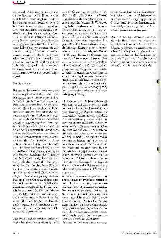 Vorschauseite 3: Wie erleben wir die Krankenpflegeausbildung - was würden wir uns wünschen?