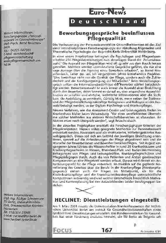 Vorschauseite 1: HECLINET: Dienstleistungen eingestellt